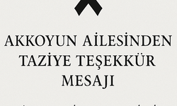 Akkoyun Ailesinden Taziye Teşekkür Mesajı