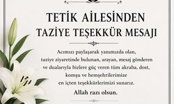 Tetik Ailesinden Taziye Teşekkür Mesajı