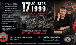 Türkiye Emekliler Derneği Siirt Şubesi’nden 17 Ağustos Depremi Mesajı
