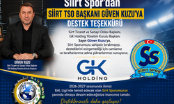 Siirt Spor’dan Siirt TSO Başkanı Güven Kuzu’ya Destek Teşekkürü