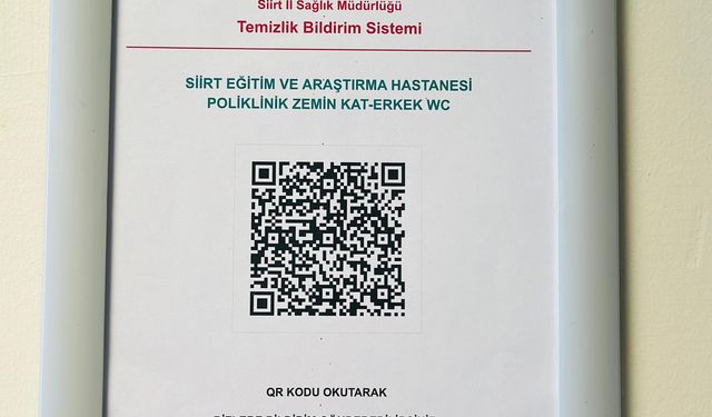Siirt Eğitim ve Araştırma Hastanesi’nde “QR Kod Temizlik Uygulaması” Başladı
