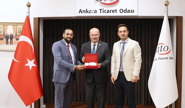 Kızılay Risk ve Kontrol Direktörü Umut Bayhan, ATO Başkanı Gürsel Baran’ı Ziyaret Etti