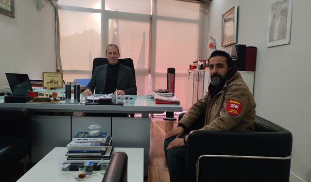 Sadaka Taşı Derneği Güneydoğu Bölge Koordinatörü Karanfil’den STSO Başkan Vekili Çalapkulu’na Nezaket Ziyareti