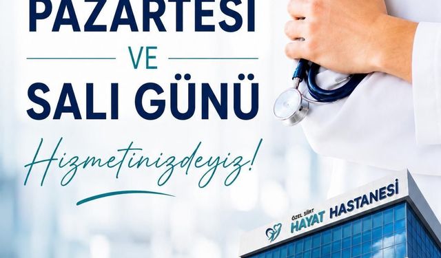 Özel Siirt Hayat Hastanesi’nden Bayram Mesaisi