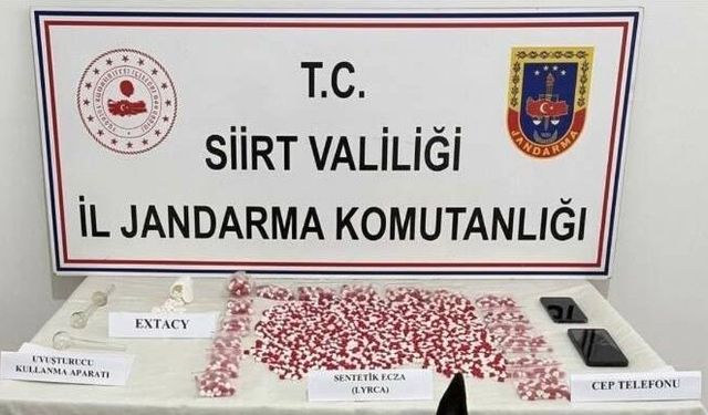 SİİRT’TE UYUŞTURUCU OPERASYONUNDA; 2 BİN 650 UYUŞTURUCU HAP ELE GEÇİRİLDİ