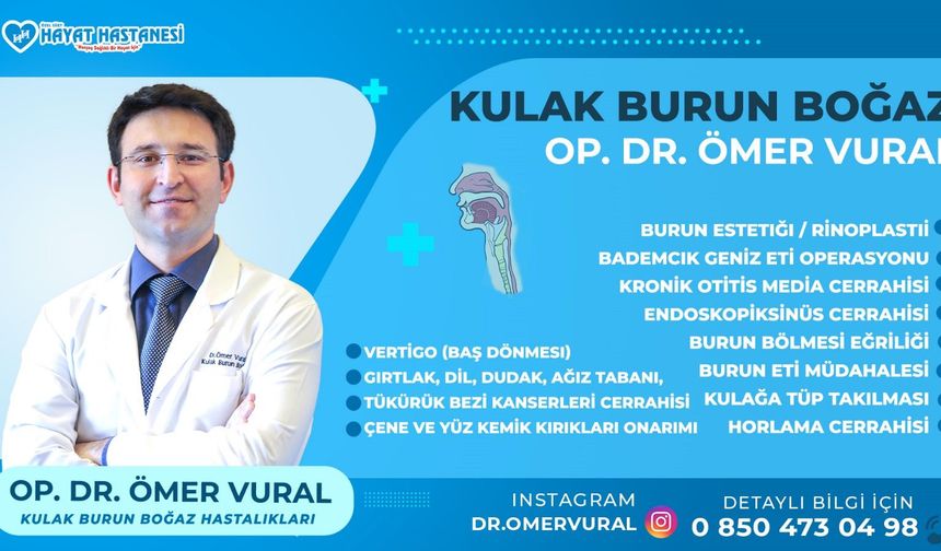 KBB Uzmanı Dr. Ömer Vural, Yaz Aylarında Artan Burun Kanamalarına Karşı Vatandaşları Uyardı