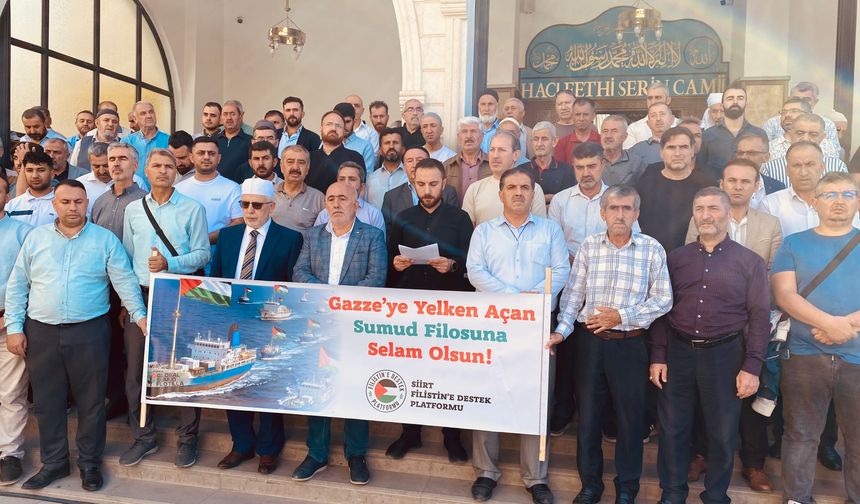 Siirt’te Filistin’e Destek Platformundan Sumud Filosuna Destek Açıklaması