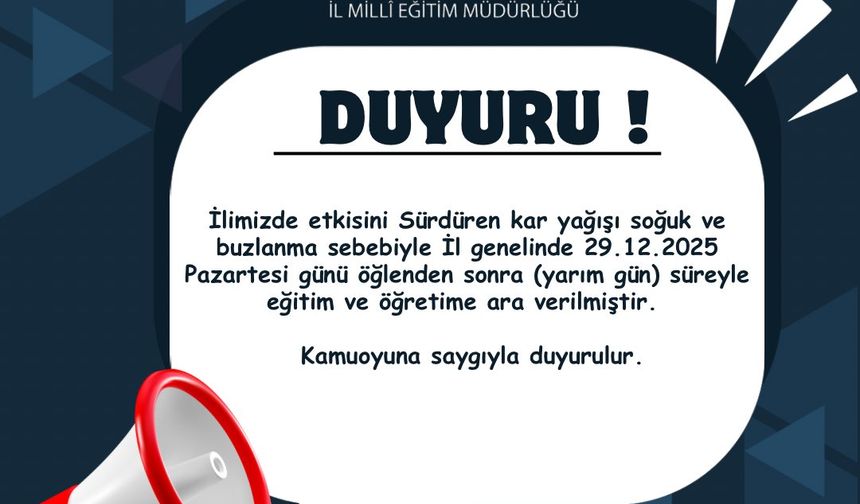 Siirt’te Eğitime Kar Engeli: Okullar Yarım Gün Tatil Edildi