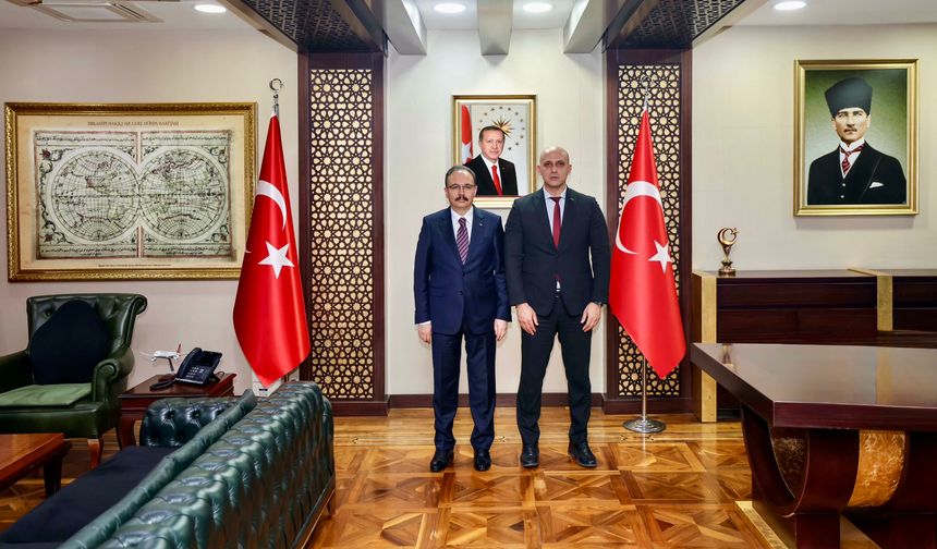 Vali Kızılkaya,TUİK Siirt Bölge Müdürü Musa Can Çil’i Kabul Etti