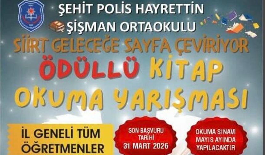 Siirt’te Öğretmenlere Yönelik Ödüllü Kitap Okuma Yarışması Başlatıldı