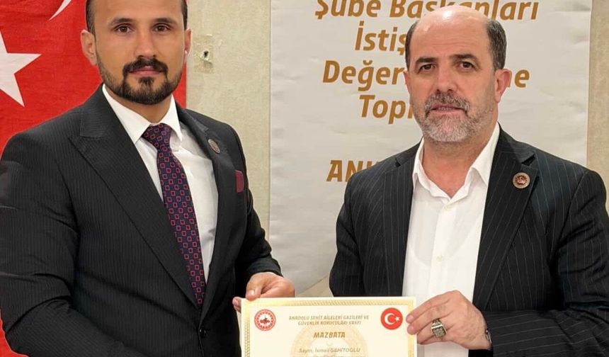 ŞEHİTOĞLU MAZBATASINI GENEL BAŞKAN SÖZEN’DEN ALDI