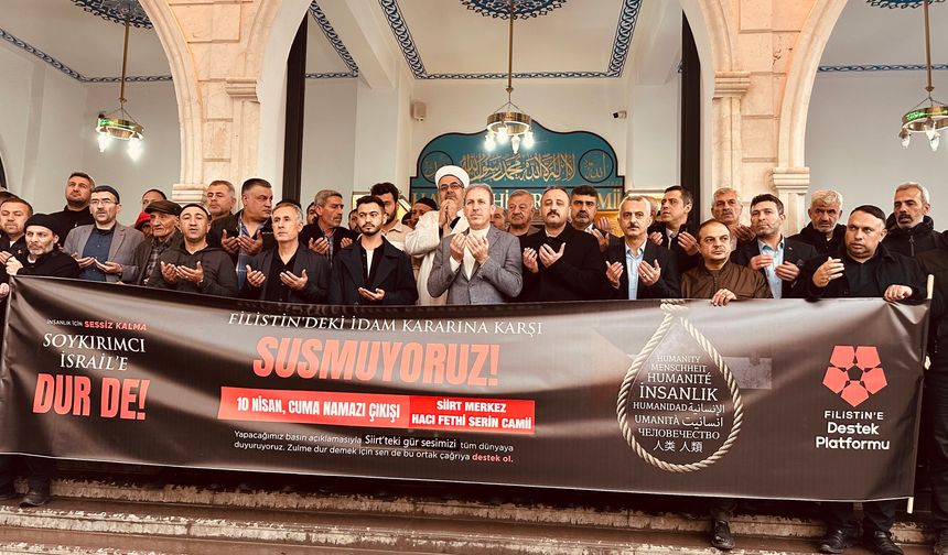 Siirt’te Filistin’e Destek Platformu’ndan İdam Kararına Sert Tepki