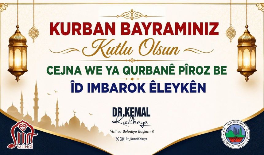 Vali Kızılkaya’dan Üç Dilli Bayram Kutlaması