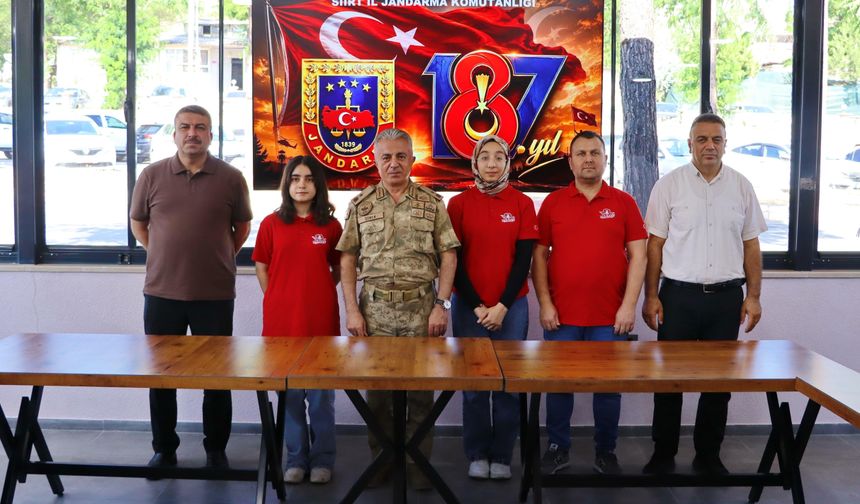 TEKNOFEST ve TÜBİTAK’ta Derece Elde Eden Öğrenciler, Jandarma Komutanı Özmen ile Buluştu.
