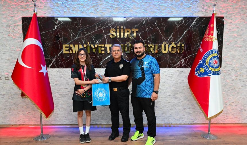 Türkiye Şampiyonu Hiranur Yıldız’dan İl Emniyet Müdürü Özdemir’e Ziyaret