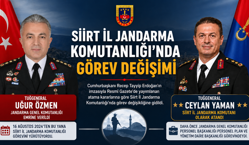 Siirt İl Jandarma Komutanlığı’nda Görev Değişimi
