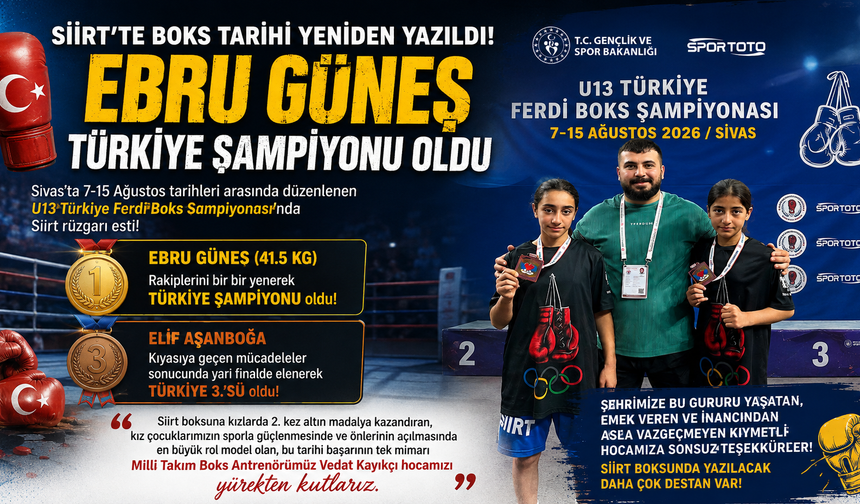 Siirt’te Boks Tarihi Yeniden Yazıldı: Ebru Güneş Türkiye Şampiyonu Oldu