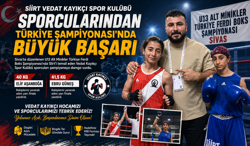 Siirt Vedat Kayıkçı Spor Kulübü Sporcularından Türkiye Şampiyonası’nda Büyük Başarı