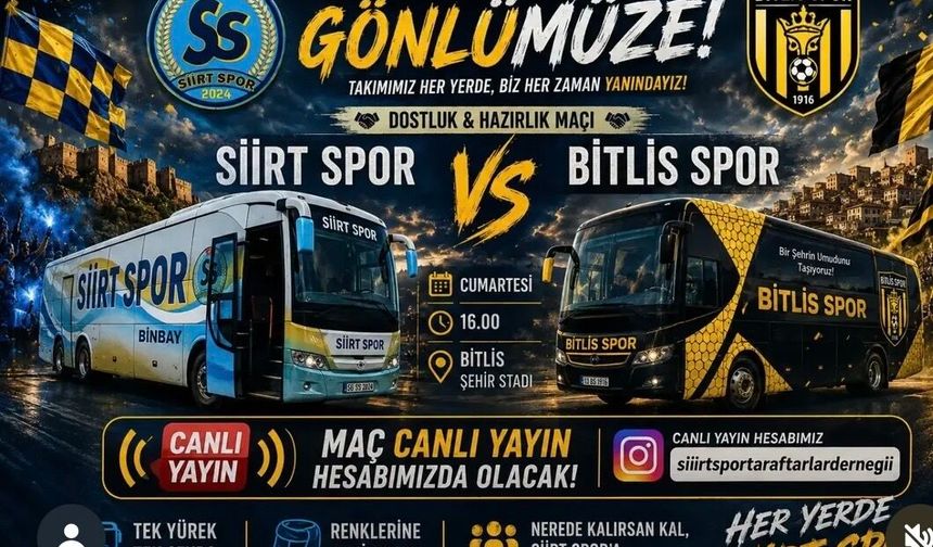 Siirtspor–Bitlis Spor Hazırlık Maçı Canlı Yayınlanacak