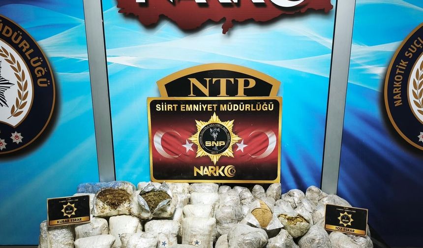Siirt’te Zehir Tacirlerine Geçit Yok: 37 Kilo 600 Gram Esrar Ele Geçirildi